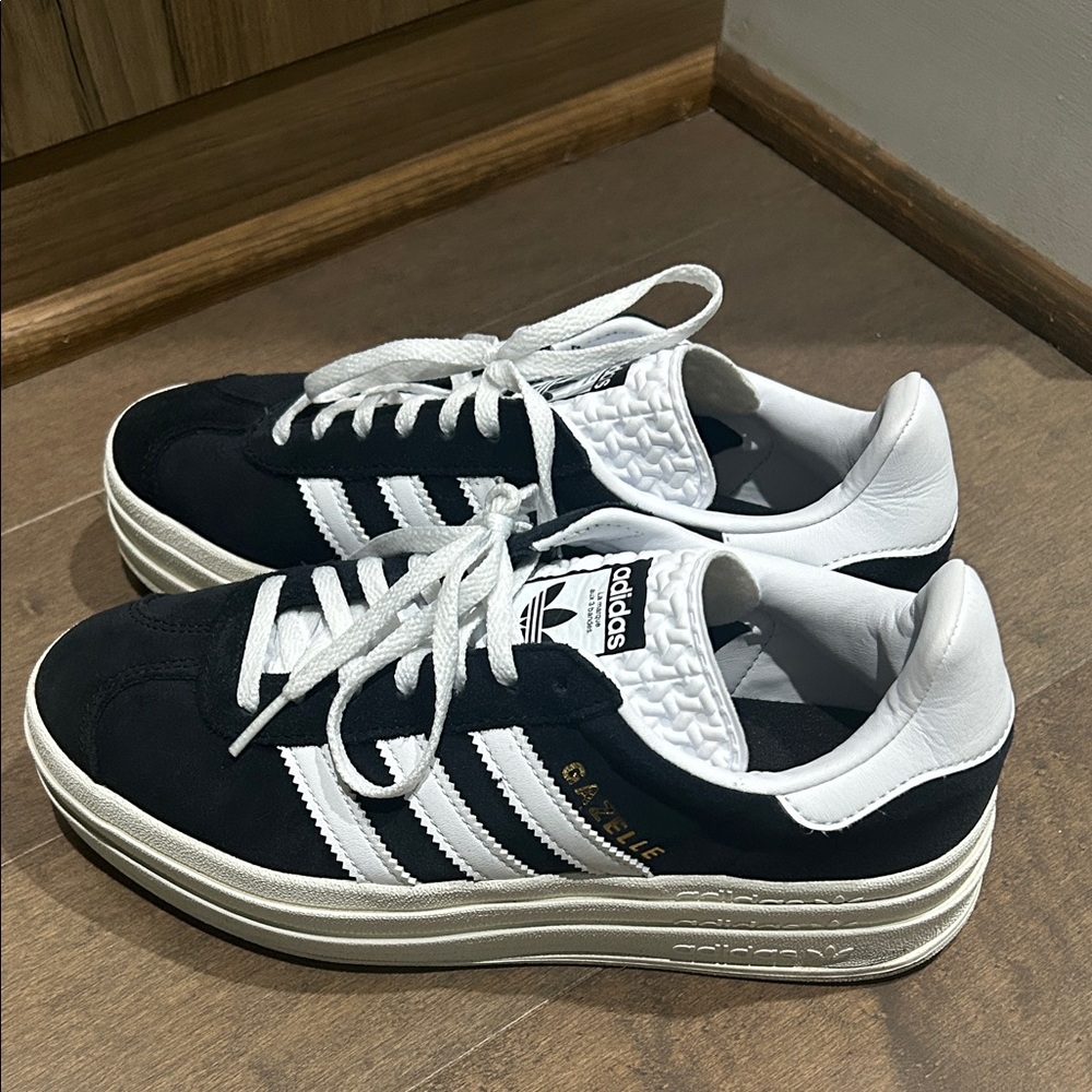 Adidas Gazelle Black and White Trainers